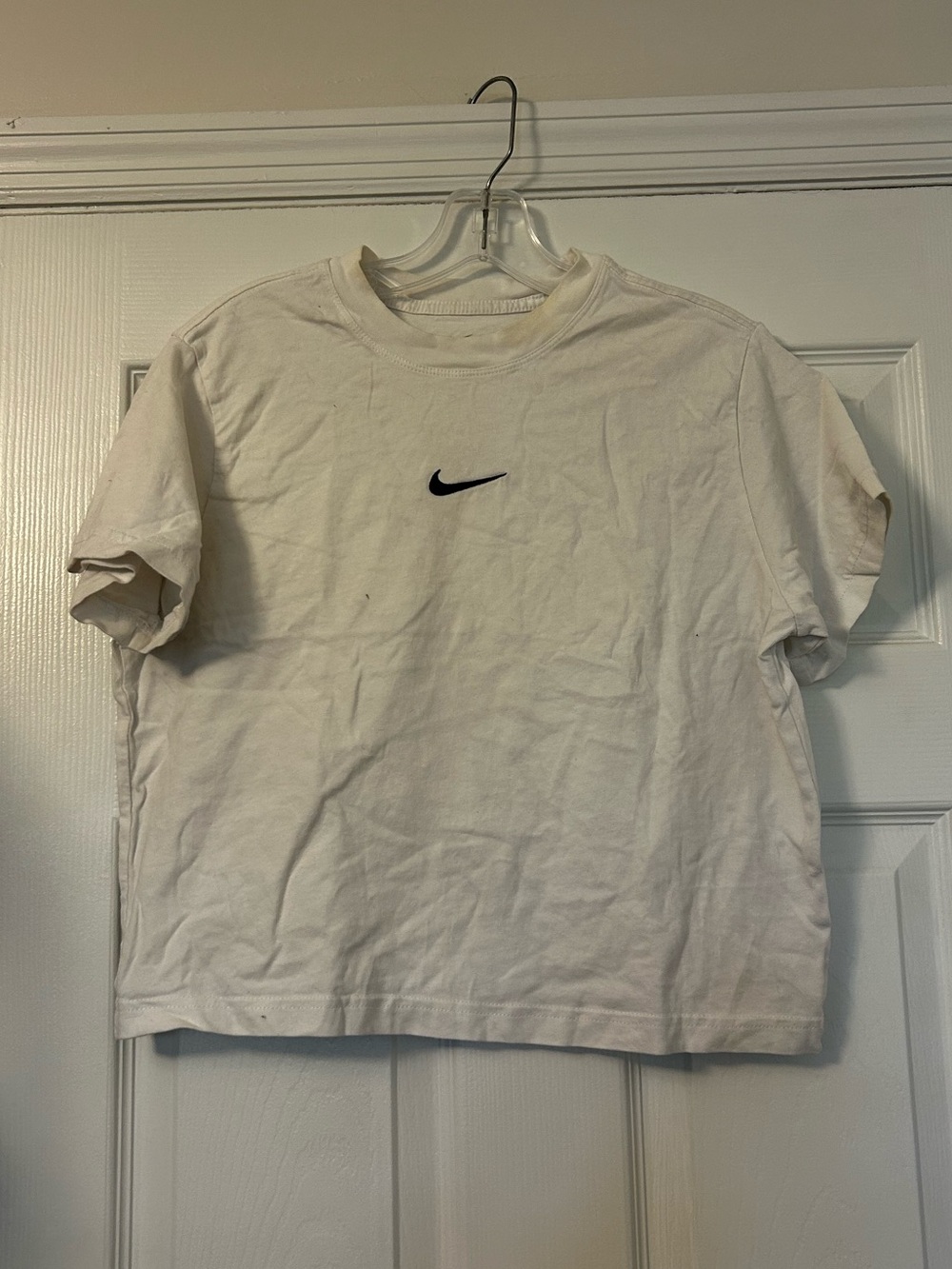 White Cropped Nike Tee